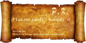 Platzerjanó Konrád névjegykártya